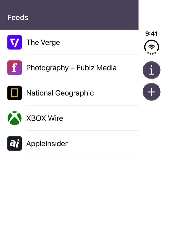 Feed list on iPhone Duo with the device folded